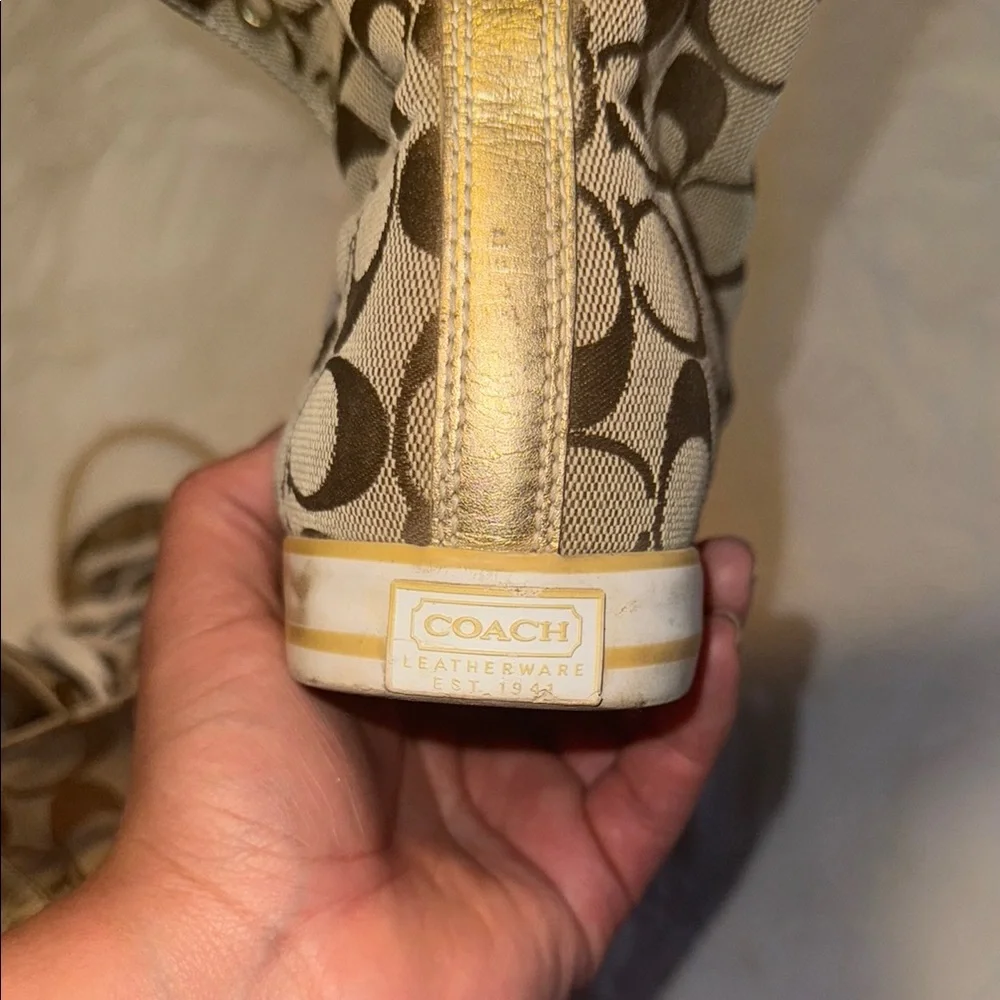 Coach Women's High-Top Sneakers - Brown - Picture 3 of 4